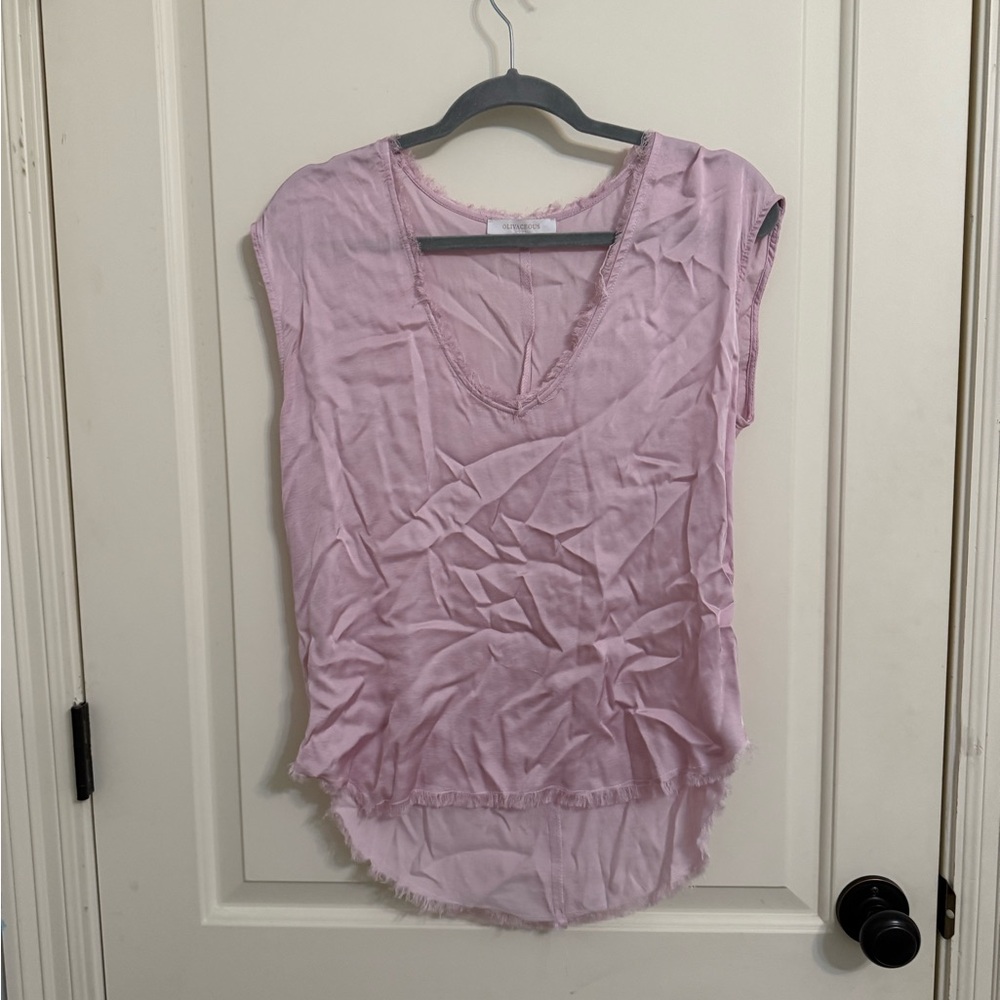 Olivaceous Light Pink Silk Business Tank Top